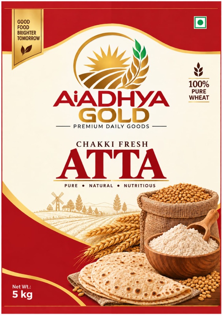 AIADHYA GOLD Chakki Fresh Atta 5kg