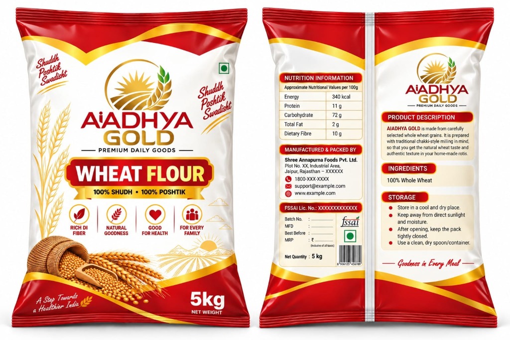 AIADHYA GOLD Whole Wheat Flour Pack